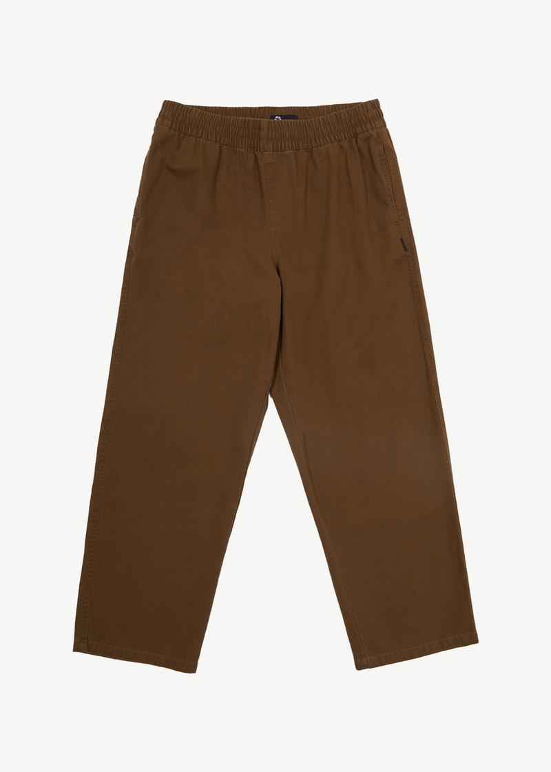 Afends Mens Ninety Eights - Recycled Elastic Waist Pants - Toffee