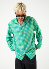 AFENDS Mens Meadows - Check Long Sleeve Shirt - Forest Check - Afends mens meadows   check long sleeve shirt   forest check   streetwear   sustainable fashion