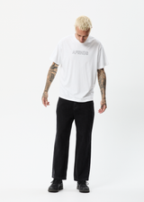 Afends Mens Outline - Recycled Boxy T-Shirt - White - Afends mens outline   recycled boxy t shirt   white   streetwear   sustainable fashion