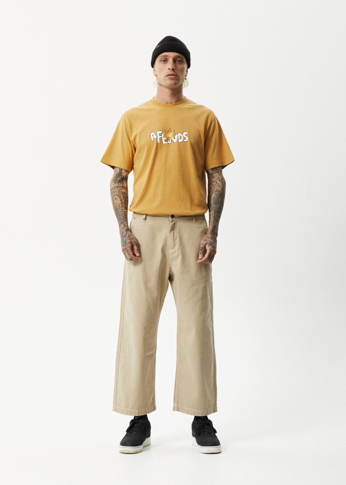 Afends Mens Pablo - Baggy Pants - Cement - Streetwear - Sustainable Fashion