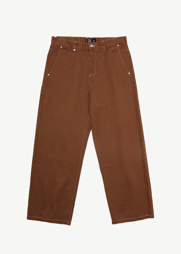 Afends Mens Pablo - Recycled Baggy Pants - Toffee - Streetwear - Sustainable Fashion