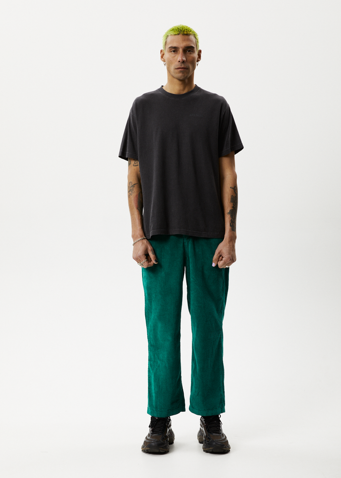 Afends Mens Pablo Union - Corduroy Baggy Pants - Emerald - Streetwear - Sustainable Fashion
