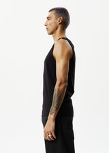 Afends Mens Paramount - Recycled Rib Singlet - Black - Afends mens paramount   recycled rib singlet   black   streetwear   sustainable fashion