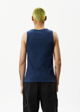 Afends Mens Paramount - Recycled Rib Singlet - Navy - Afends mens paramount   recycled rib singlet   navy   streetwear   sustainable fashion