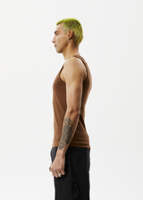 Afends Mens Paramount - Recycled Ribbed Singlet - Toffee - Afends mens paramount   recycled ribbed singlet   toffee   streetwear   sustainable fashion