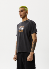 AFENDS Mens Power Plant - Boxy Graphic T-Shirt - Stone Black - Afends mens power plant   boxy graphic t shirt   stone black   streetwear   sustainable fashion