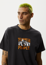 AFENDS Mens Power Plant - Boxy Graphic T-Shirt - Stone Black - Afends mens power plant   boxy graphic t shirt   stone black   streetwear   sustainable fashion