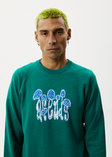 Afends Mens Psychedelic - Raglan Knitted Crew Neck Jumper - Emerald - Afends mens psychedelic   raglan knitted crew neck jumper   emerald   streetwear   sustainable fashion