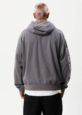 Afends Mens Question Everything - Recycled Hoodie - Gunmetal - Afends mens question everything   recycled hoodie   gunmetal   streetwear   sustainable fashion