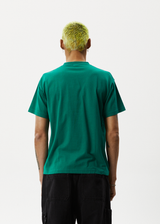 AFENDS Mens Rip In - Boxy Graphic T-Shirt - Emerald - Afends mens rip in   boxy graphic t shirt   emerald   streetwear   sustainable fashion