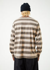 Afends Mens Sideline - Recycled Long Sleeve Striped T-Shirt - Beechwood - Afends mens sideline   recycled long sleeve striped t shirt   beechwood   streetwear   sustainable fashion