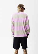 Afends Mens Space - Striped Long Sleeve Logo T-Shirt - Candy Stripe - Afends mens space   striped long sleeve logo t shirt   candy stripe   streetwear   sustainable fashion