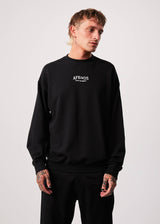 Afends Mens Spaced - Recycled Crew Neck Jumper - Black - Afends mens spaced   recycled crew neck jumper   black   streetwear   sustainable fashion