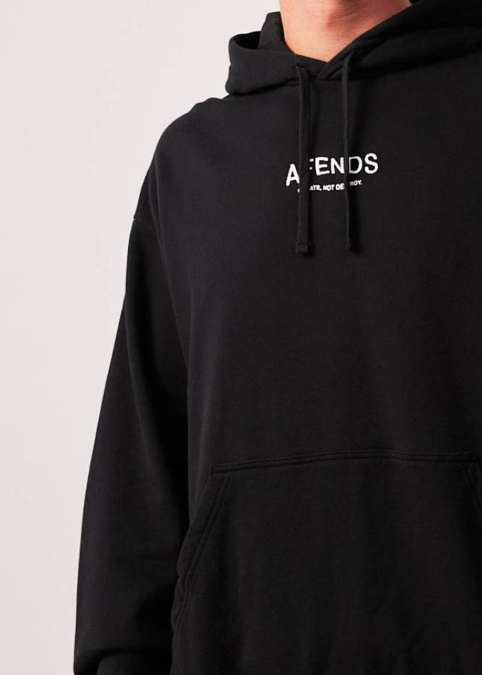 Afends Mens Spaced - Recycled Hoodie - Black - Streetwear - Sustainable Fashion