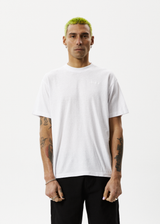 AFENDS Mens Staple - Hemp Boxy Logo T-Shirt - White - Afends mens staple   hemp boxy logo t shirt   white   streetwear   sustainable fashion
