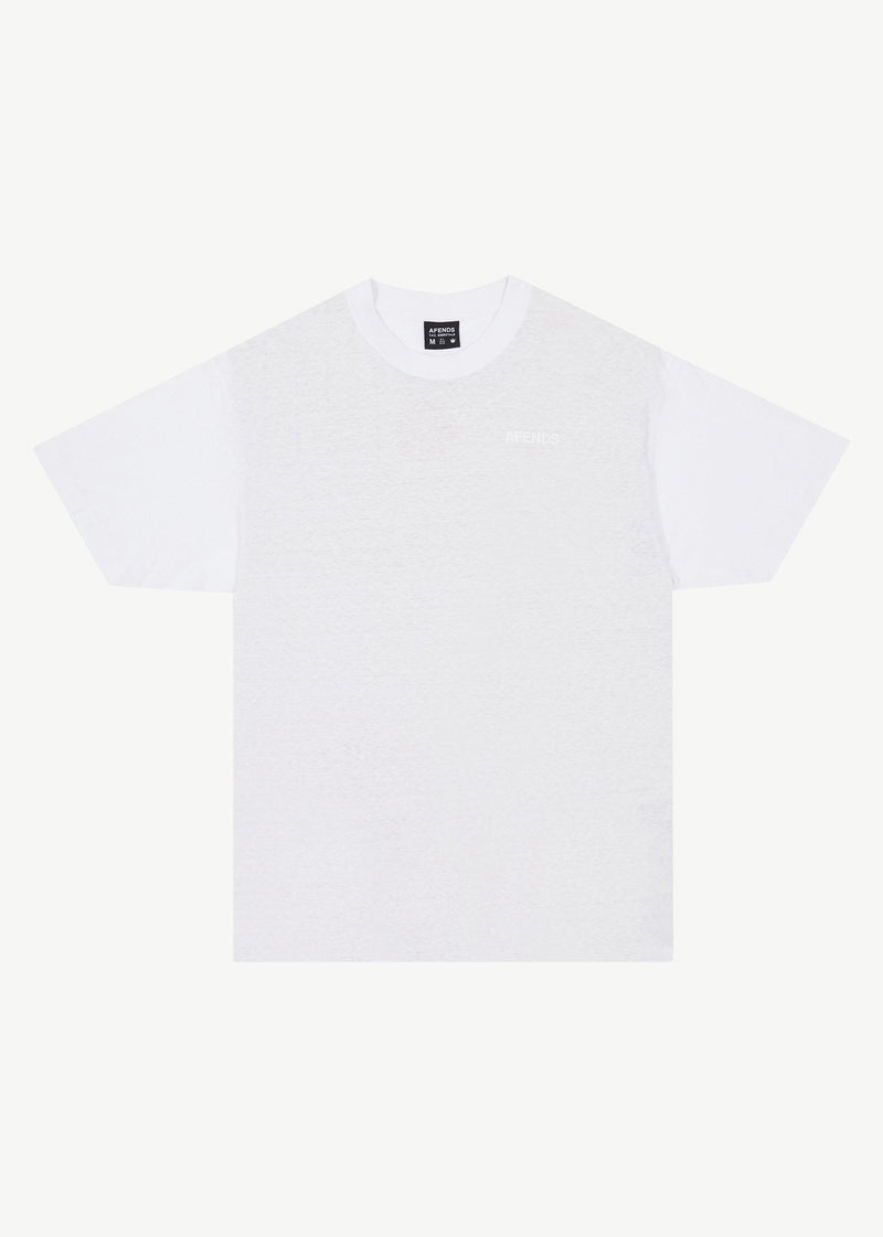 Afends Mens Staple - Hemp Boxy Logo T-Shirt - White