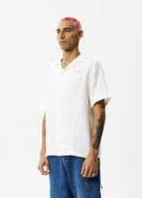 Afends Mens Stratosphere - Organic Cuban Short Sleeve Shirt - Off White - Afends mens stratosphere   organic cuban short sleeve shirt   off white   streetwear   sustainable fashion