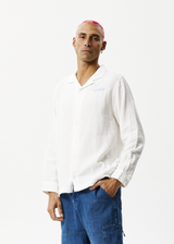 Afends Mens Stratosphere - Organic Long Sleeve Shirt - Off White - Afends mens stratosphere   organic long sleeve shirt   off white   streetwear   sustainable fashion