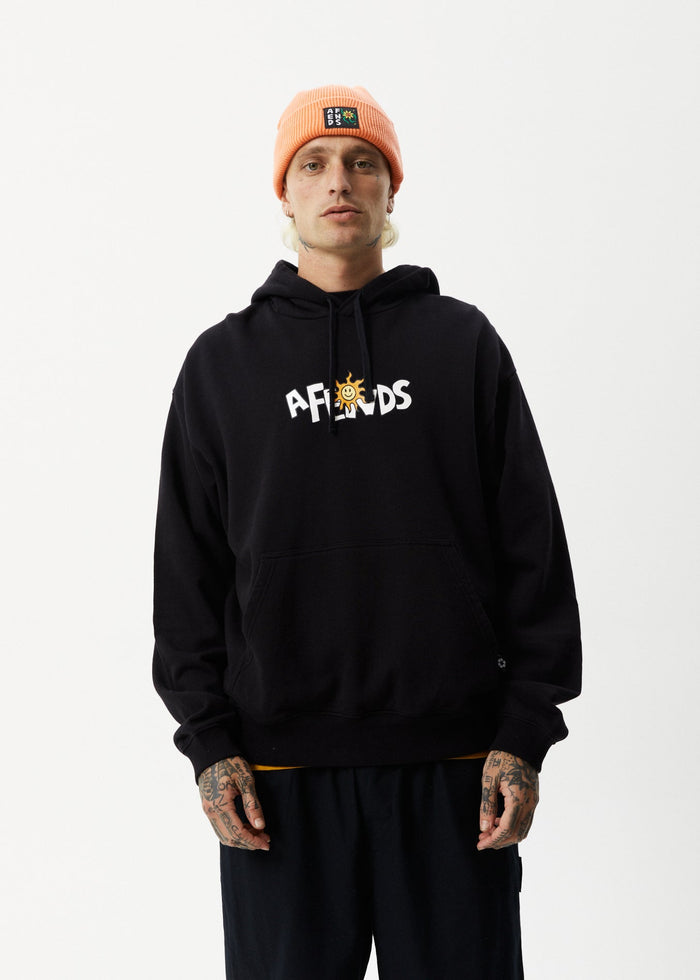 Afends Mens Sunshine - Graphic Hoodie - Black - Streetwear - Sustainable Fashion