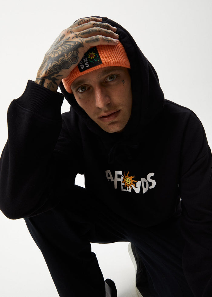 Afends Mens Sunshine - Graphic Hoodie - Black - Streetwear - Sustainable Fashion