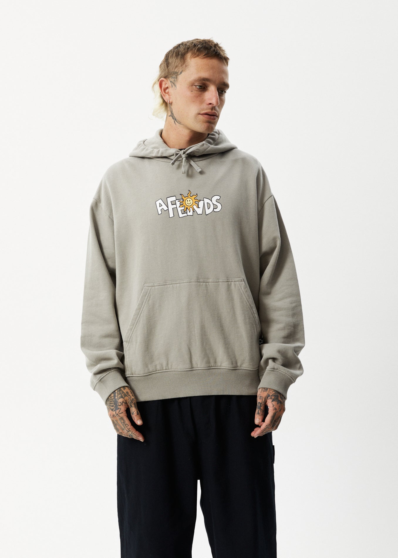 Afends Mens Sunshine Graphic Hoodie Olive Afends US