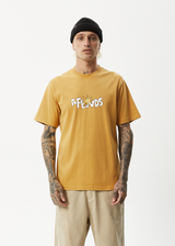 Afends Mens Sunshine - Retro Graphic T-Shirt - Mustard - Afends mens sunshine   retro graphic t shirt   mustard   streetwear   sustainable fashion
