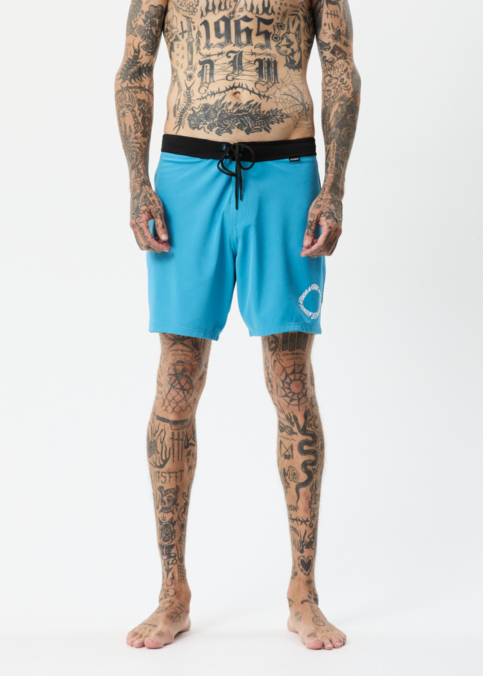 Afends Mens Vortex - Recycled Fixed Waist Boardshorts - Dark Teal - Streetwear - Sustainable Fashion