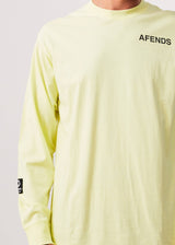 Afends Mens Millions - Recycled Long Sleeve T-Shirt - Citron - Afends mens millions   recycled long sleeve t shirt   citron   streetwear   sustainable fashion