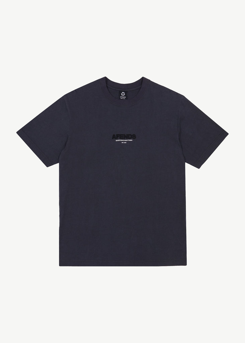 Afends Mens Vinyl - Retro Logo T-Shirt - Charcoal