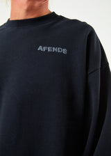Afends Mens Vortex - Recycled Crew Neck Jumper - Black - Afends mens vortex   recycled crew neck jumper   black   streetwear   sustainable fashion