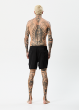 AFENDS Mens Vortex - Fixed Waist Boardshorts - Black - Afends mens vortex   fixed waist boardshorts   black   streetwear   sustainable fashion