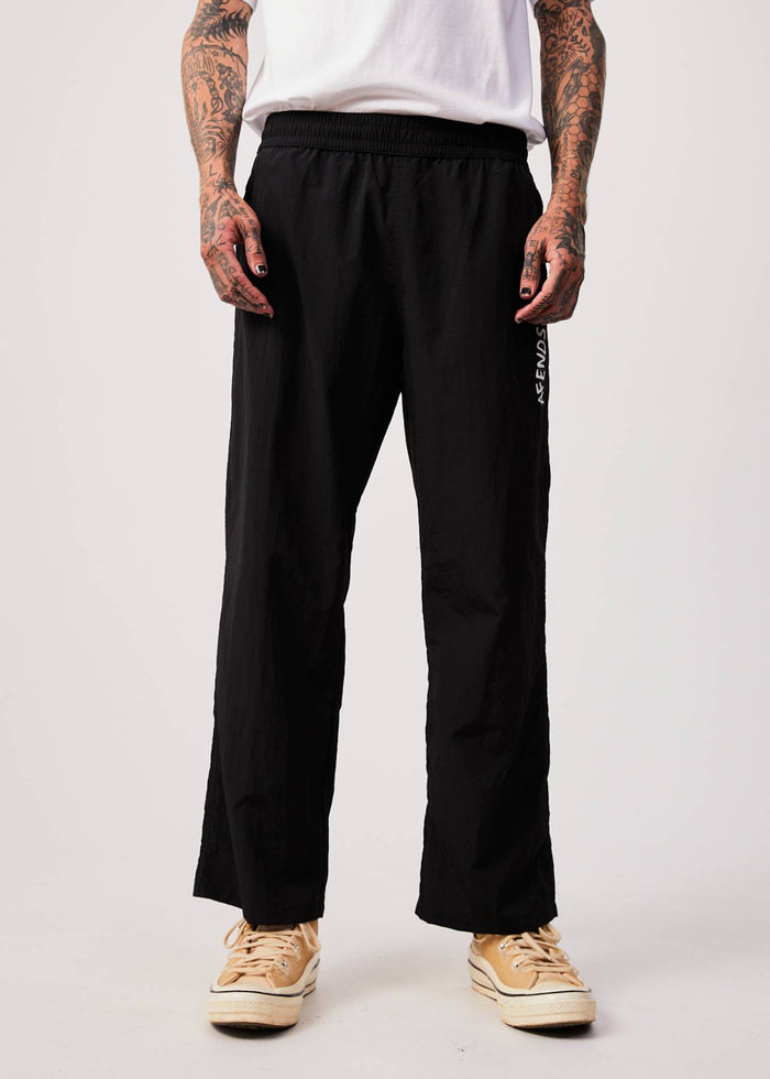 Afends Mens Warped - Recycled Spray Pants - Black - Streetwear - Sustainable Fashion