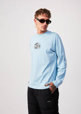 Afends Mens Warped - Recycled Long Sleeve Graphic T-Shirt - Sky Blue - Afends mens warped   recycled long sleeve graphic t shirt   sky blue   streetwear   sustainable fashion