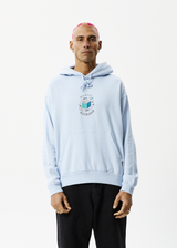 AFENDS Mens World Problems - Recycled Hoodie - Powder Blue - Afends mens world problems   recycled hoodie   powder blue   streetwear   sustainable fashion