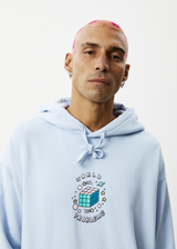 Afends Mens World Problems - Recycled Hoodie - Powder Blue - Afends mens world problems   recycled hoodie   powder blue   streetwear   sustainable fashion