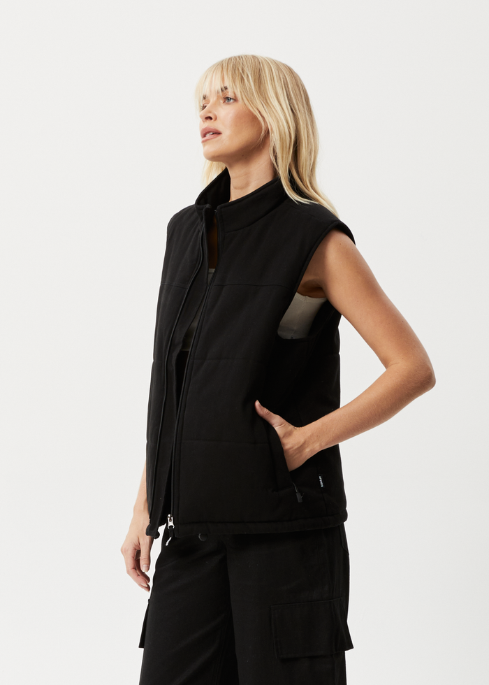 Afends Midnight - Puffer Vest - Black - Streetwear - Sustainable Fashion