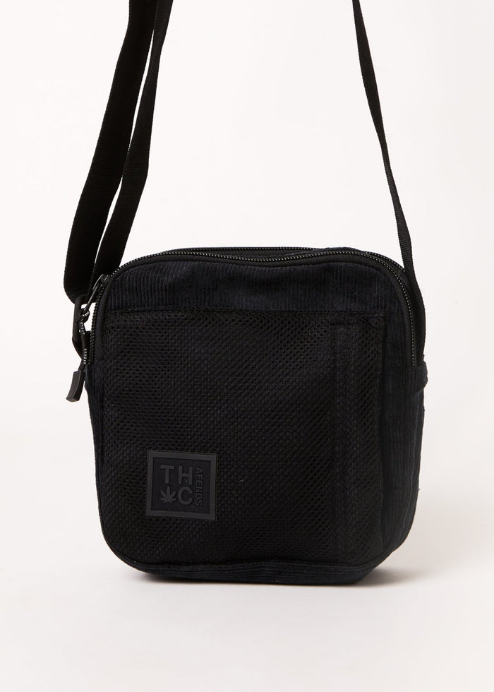 Afends Unisex Asta - Hemp Corduroy Pouch Bag - Black - Streetwear - Sustainable Fashion