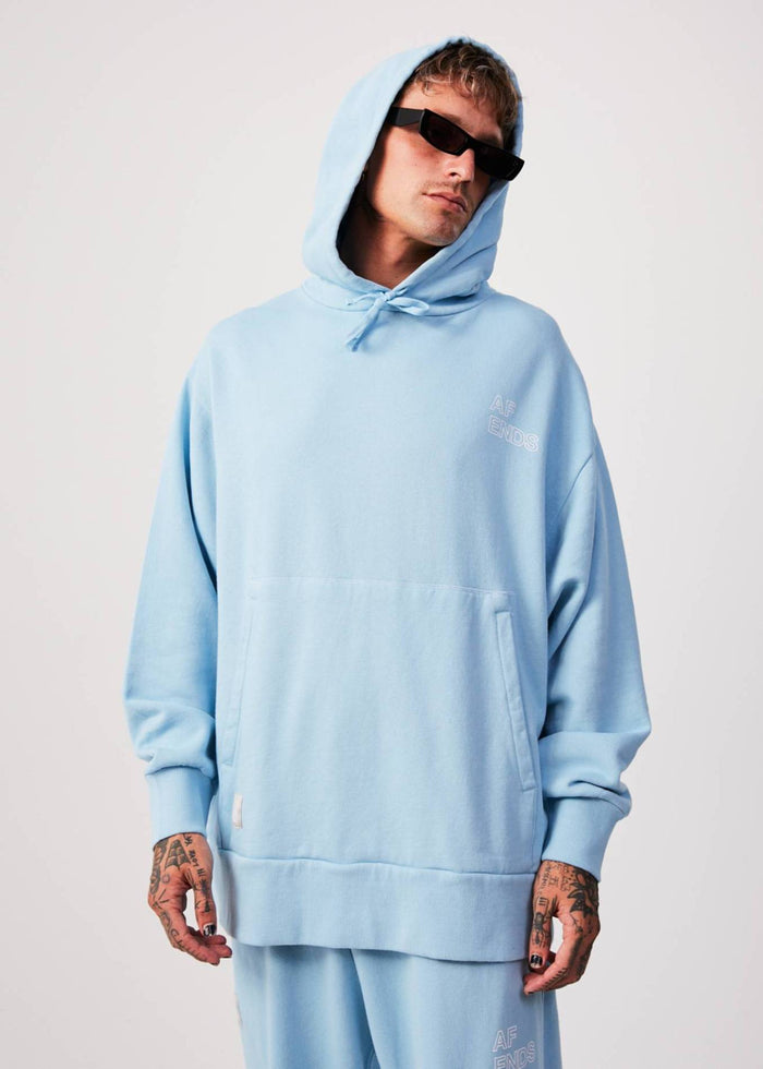 Afends Unisex Conditional - Unisex Organic Oversized Hoodie - Sky Blue - Streetwear - Sustainable Fashion