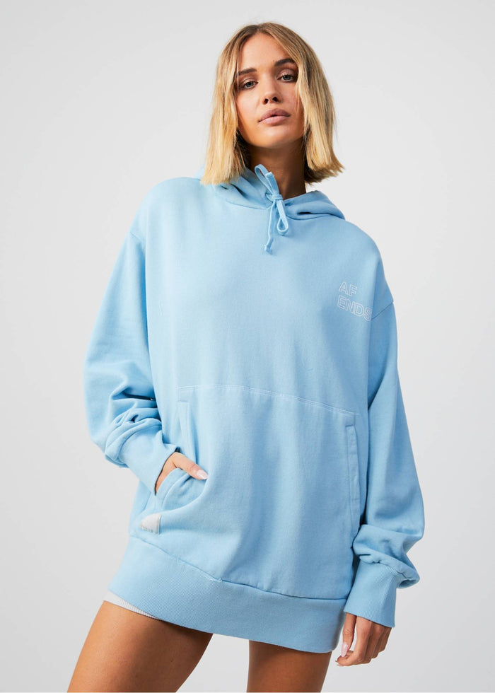 Afends Unisex Conditional - Unisex Organic Oversized Hoodie - Sky Blue - Streetwear - Sustainable Fashion