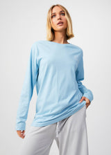 Afends Unisex Conditional - Unisex Organic Oversized Long Sleeve T-Shirt - Sky Blue - Afends unisex conditional   unisex organic oversized long sleeve t shirt   sky blue   streetwear   sustainable fashion