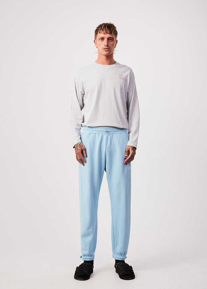 Afends Unisex Conditional - Unisex Organic Sweat Pants - Sky Blue - Streetwear - Sustainable Fashion