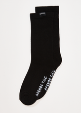 Afends Mens Everyday - Hemp Crew Socks - Black - Afends mens everyday   hemp crew socks   black   streetwear   sustainable fashion