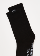 Afends Mens Everyday - Hemp Crew Socks - Black - Afends mens everyday   hemp crew socks   black   streetwear   sustainable fashion
