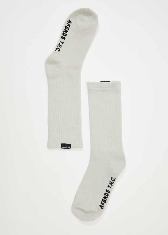 Afends Unisex Everyday - Hemp Crew Socks - Smoke - Streetwear - Sustainable Fashion