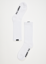 Afends Mens Everyday - Hemp Crew Socks - White - Afends mens everyday   hemp crew socks   white   streetwear   sustainable fashion
