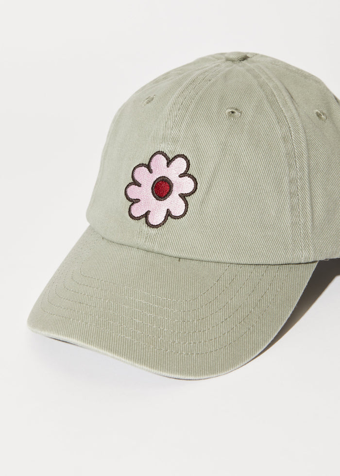 Afends Unisex Flower - 6 Panel Cap - Olive - Streetwear - Sustainable Fashion