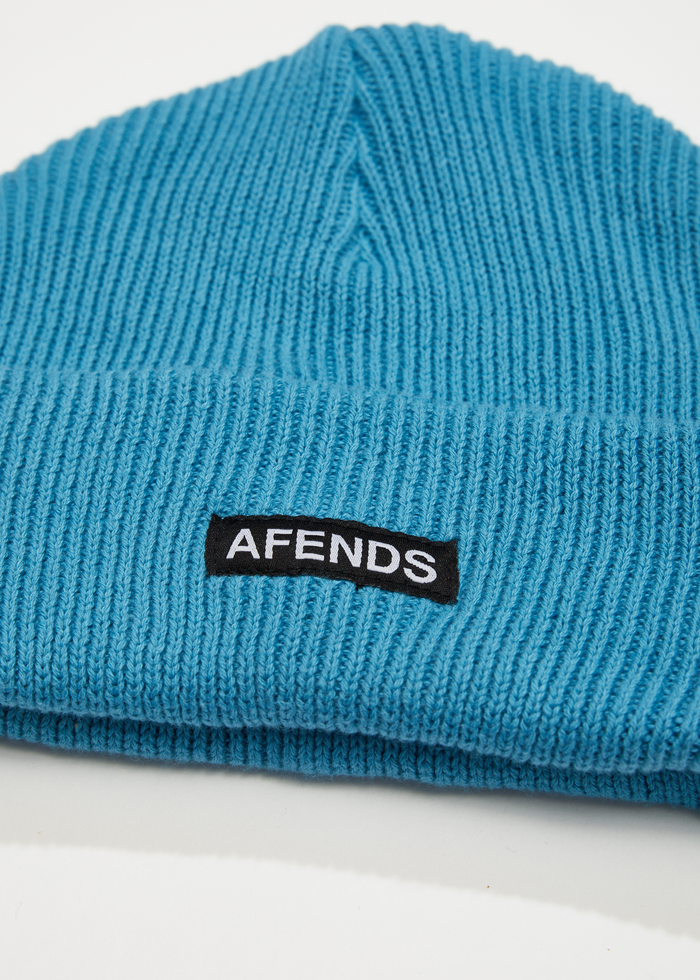 Afends Unisex Home Town - Recycled Knit Beanie - Dark Teal - Streetwear - Sustainable Fashion