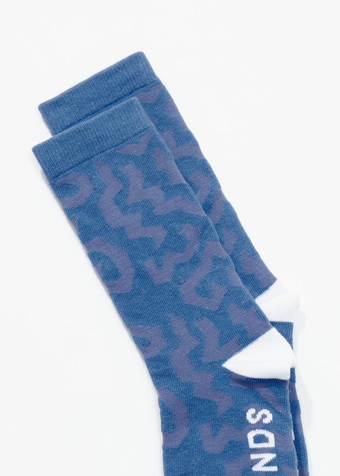 Afends Unisex Icebergs - Crew Socks - Arctic - Streetwear - Sustainable Fashion