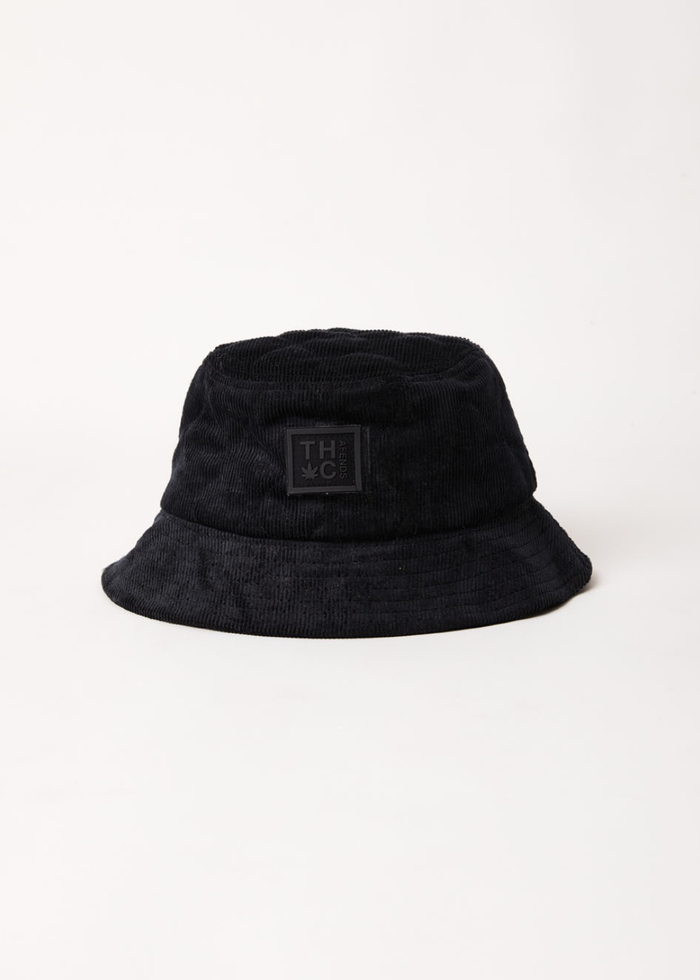 Afends Unisex Night Away - Hemp Corduroy Puffer Bucket Hat - Black - Streetwear - Sustainable Fashion