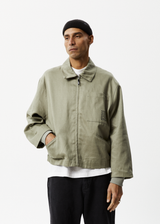 AFENDS Unisex Oracle - Workwear Jacket - Olive - Afends unisex oracle   workwear jacket   olive   streetwear   sustainable fashion